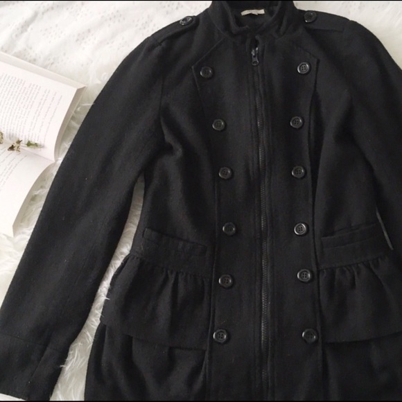sashimi Jackets & Blazers - Black Ruffle Coat